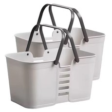 Bluebombom 便攜式愛心多功能沐浴籃, 灰色, 2個