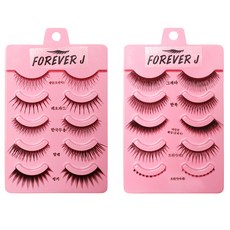 Forever J Makeup 假睫毛 10款, 黑色, 2盒