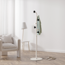 Wanadone 弧形鐵製立式衣架掛衣架, 白色