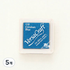 벌사크래프트 스탬프 패브릭잉크, 세룰리안 블루(VKS-119), 5개