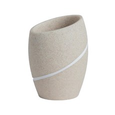 HOLA 和樂家居 曲線樹脂漱口杯 11.2 x 8.2 x 8.2cm 293g, 灰色 + 白色, 1個