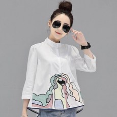 LUNAGIRL 女款印花襯衫