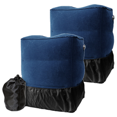 브로키 3단 다용도 에어 다리받침 쿠션 + 파우치 + 오염 방지 커버, 블루, 2개