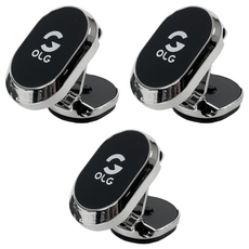 Olg 720度磁吸車用黏貼式手機支架, 銀色, 3個