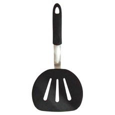 minono 米諾諾 不沾鍋彈力矽膠特大圓鍋鏟, 黑色, 1支