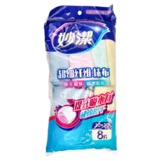 妙潔 超細纖維抹布 超值包 30 x 30cm 8入, 1包