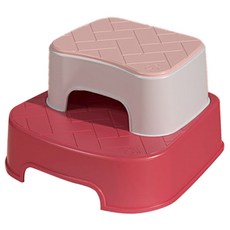 哩哩摳摳 LILIKOKO 兒童分離式階梯椅 防滑 雙層椅凳, 1組, 珊瑚紅