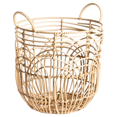 HOLA 和樂家居 手工編織提把造型籃 800g, 014338365, 1個