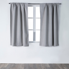 HOLA 和樂家居 伊登三明治遮光三角緹花半腰窗簾 2.4kg, 卵石灰
