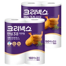 크리넥스 안심 3겹 키친타올, 150매, 4개