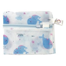 Little Pink Rabbit 粉彩小兔 三明治洗衣袋, 藍鯨魚 + 白色, 1個