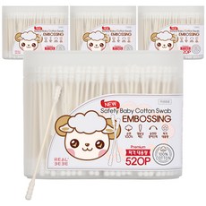 Realbebe安全嬰兒棉籤, 520件, 4個