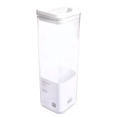 HOLA 和樂家居 旋鈕式防潮PET密封罐 10.4 x 10.4 x 32.2cm 方形, 1個, 2.4L