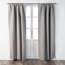 HOLA 和樂家居 伊登三明治遮光三角緹花落地窗簾, 甜栗咖