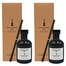 FRAGRANCE 法式精油茶色擴香瓶, 純植物萃取, 100ml, 含擴香棒x6, 2瓶, 暖棉
