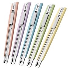 화신 215 커터칼 KN-215P5 소 5입, 피치+옐로우+그린+블루+퍼플, 1세트
