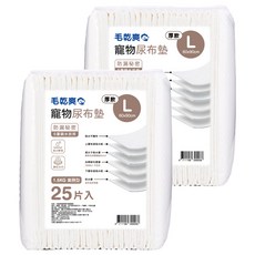 毛乾爽 寵物尿布墊 厚款, L(90 x 60cm), 25片, 2包
