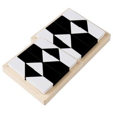 益智玩具 隱藏積木 黑白積木 挑戰題目卡片 X40張, 黑色 + 白色, 2個