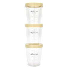 모윰 유아용 트라이탄 이유식용기, 240ml, 베이지, 3개