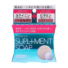 Pelican 沛麗康 SUPLI+MENT FACIAL CARE 80g 固形洗顏石鹼 含3種和漢薏苡仁及4種維生素, 1盒