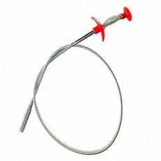 水管通條按壓式抓勾疏通器 長度90cm, 不鏽鋼, 1個