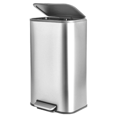 HOLA 和樂家居 克萊歐緩降踏式不鏽鋼垃圾桶 30L, 銀色, 1個