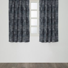 HOLA 和樂家居 艾禮思緹花半腰窗簾 0.95kg, 幾何藍染藍