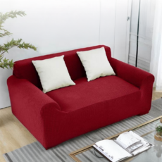 FUJI-GRACE 富士雅麗 加厚款特防貓抓織紋沙發套 雙人座, 皇家紅, 1個