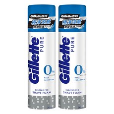 Gillette 吉列 刮鬍泡 冰涼清爽型 全新升級 極淨涼感 潤滑保護力UP, 245g, 2罐