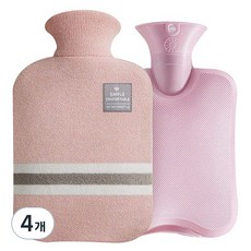 EVER HOUSE Trend 2L 保溫熱水袋 + 針織保護套組 粉紅色, 4套