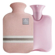 EVER HOUSE Trend 2L 保溫熱水袋 + 針織保護套組 粉紅色