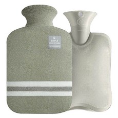 EVER HOUSE Trend 2L 保溫熱水袋 + 針織保護套組 綠色, 1套