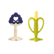 NATURE LOVE MERE 然自母愛 水果造型矽膠固齒器2件組, 混色, 1組, 無奶嘴