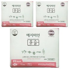 Yejimiin 玥之美人 草本精華棉質衛生棉, 25cm, 16片, 3包