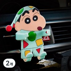 레토 짱구는 못말려 차량용 송풍구 핸드폰 거치대, 2개, 민트