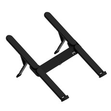 FRAME BY PH 便攜式筆記型電腦支架 折疊式6段高度調節 鋁合金支架 + 收納袋套組, Black(支架), Black(收納袋), 1套