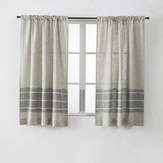 HOLA 和樂家居 拼接緹花半腰窗簾 2.4kg, 琉璃綠