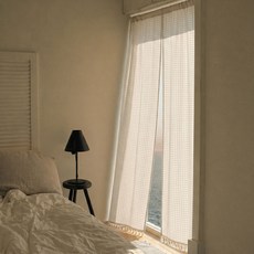 PLENO 分離式遮光簾 + 伸縮桿, 格紋象牙白