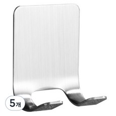 Block Mart 強力黏貼插座電線掛勾刮鬍刀掛勾, 銀色, 5個