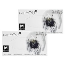 with YOU PLUS 原創丁腈手套 100入, 黑色, M, 2個
