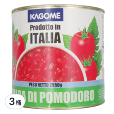 KAGOME 可果美 切角蕃茄罐頭, 2.55kg, 3桶