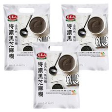 馬玉山 全天然無加糖特濃黑芝麻糊, 全素食配方, 高纖、高鈣、高鐵, 360g, 3袋