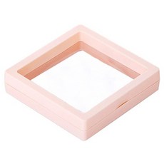 防氧化薄膜收納盒 9x9cm (懸浮盒/飾品收納盒/耳環收納盒/項鍊收納盒) - 8入組, 粉色, 1層