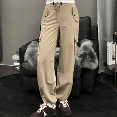 PEONIST 女性口袋工裝寬褲