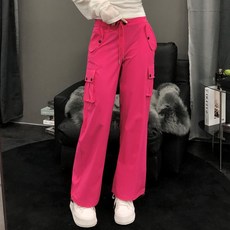 PEONIST 女性口袋工裝寬褲