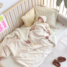 PRIELLE 莫代爾水貂絨圓球造型毛毯, 象牙白