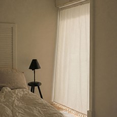 PLENO 一體式遮光窗簾, 格紋象牙白