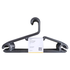 HOLA 和樂家居 REAL環保多功能衣架20個 42 x 0.5 x 22.5cm, 黑色, 1組