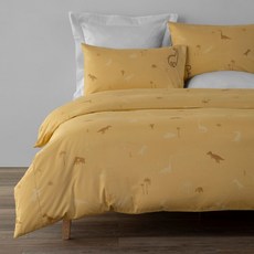 HOLA 和樂家居 奧可利 防蟎抗菌刺繡200織純棉兒童被套, 恐龍世界