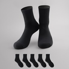 Sockpiens DEOFRESH 氣墊運動束帶中筒襪 5雙組, 1套, 黑色
